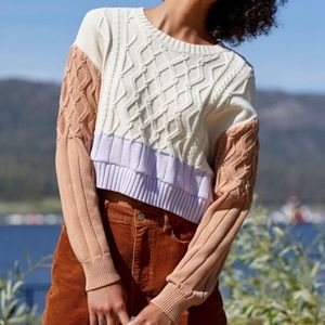 Pacsun Kendall and Kylie Colorblock Cropped Knit Sweater